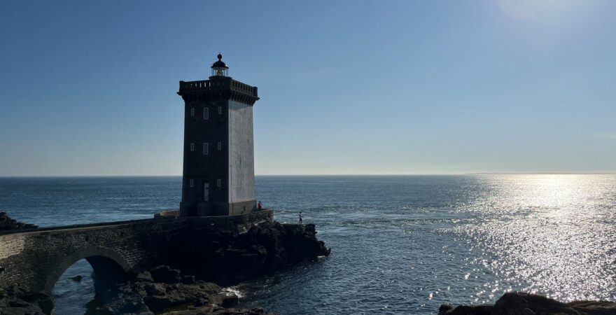 Faro Kermorvan al tramonto.