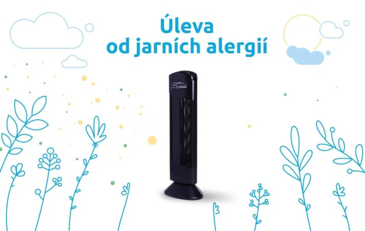 Grafika, kde nera čistička vzduchu Ionic-CARE čistí vzduch od pylových alergenů