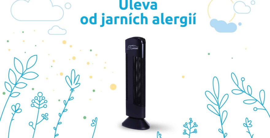 Grafika, kde nera čistička vzduchu Ionic-CARE čistí vzduch od pylových alergenů