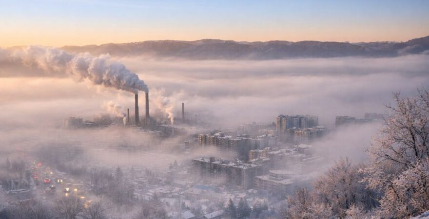 Inversione termica formatasi sopra la città.